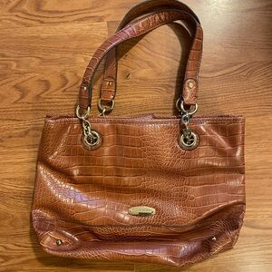 Liz Claiborne Crocodile Look Handbag Brown